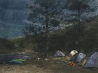 Reading in the Tent by Andy Evansen