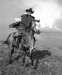 Donny Baize on Horseback, J.R. Green Cattle Company, Shackelford County, Texas by Laura Wilson